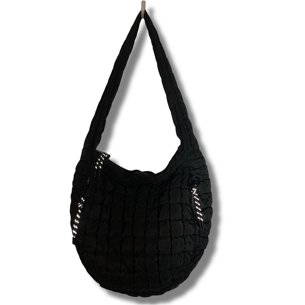 Fit by Urban Expression Black Quilted Puffy Hobo Shoulder Bag